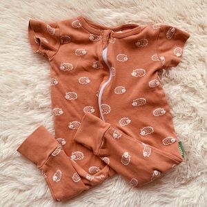 Parade organics double-zip hedgehog romper